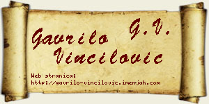 Gavrilo Vinčilović vizit kartica